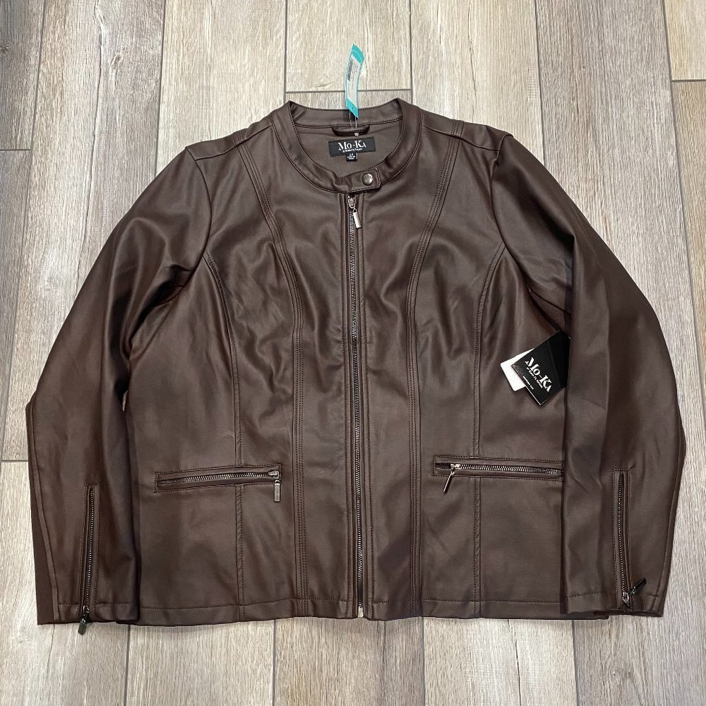Women's 2X NWT Mo-Ka by SantaFe Apparel brown jacket (Stitch Fix)